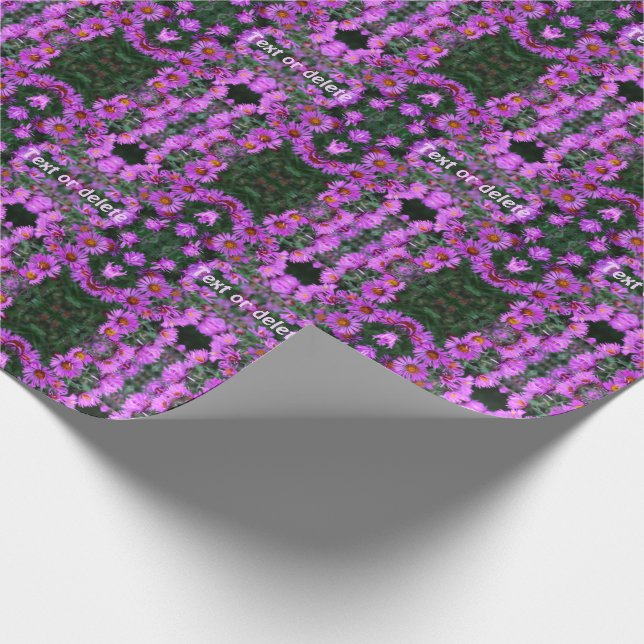 Papel De Regalo Flores de Aster rosa de otoño personalizadas (Esquina)