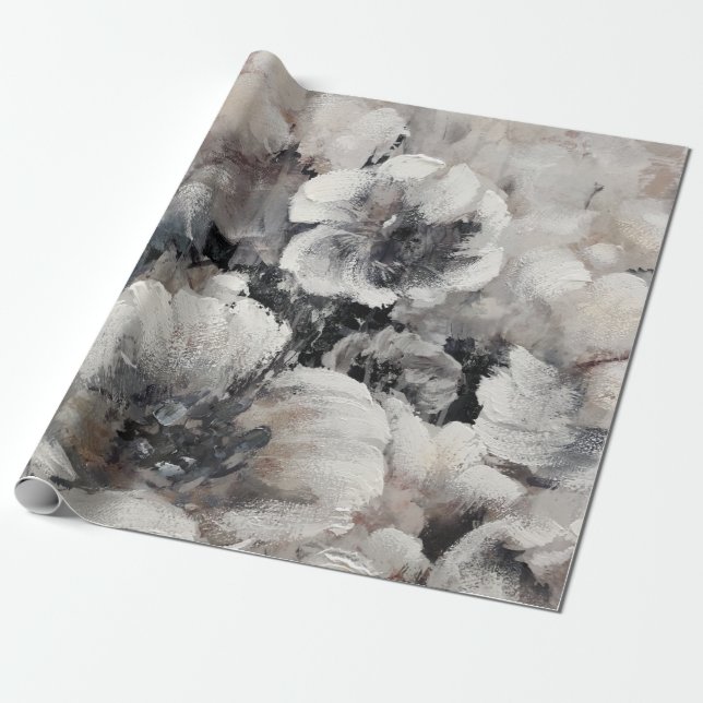 Papel De Regalo Flores de carbón vegetal (Desenrollado)