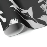 Papel De Regalo Flores de colibrí metálico gris plateado negro<br><div class="desc">Glam y Moda Resumen contemporáneo Papel de embalaje puede ser una decoración hermosa para muchos eventos como boda,  aniversario,  cumpleaños,  graduaciones,  nuevo hogar,  empresa,  ducha birdal,  etc diseño florenceK</div>
