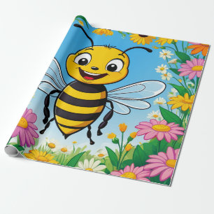 Papel De Regalo Flores de color de abeja personalizado