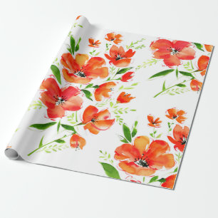 Papel De Regalo Flores de color de agua sin fisuras de patrón nar