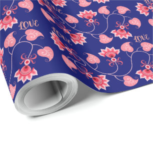 PAPEL DE REGALO FLORES DE COLOR ROSA COMO REGALO PARA TU AMANTE