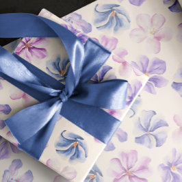Papel De Regalo Flores de color rosa y morado botánico de primaver