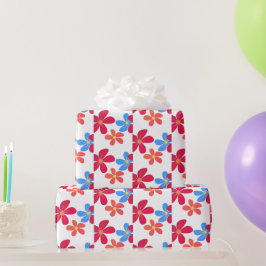 Papel De Regalo Flores De Daisy En Blanco