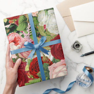 Papel De Regalo Flores de época