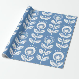 Papel De Regalo Flores de estilo folclórico escandinavo - floral s