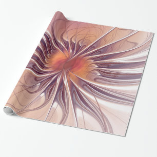 Papel De Regalo Flores de fantasía fractal blandas y tendientes