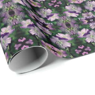 Papel De Regalo Flores de geranio morado multiplicadas personaliza