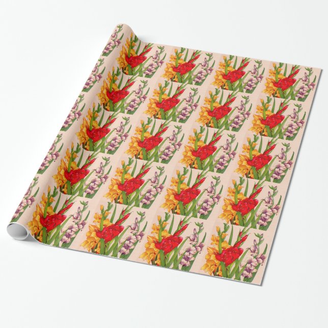 Papel De Regalo flores de gladiola gladiolos (Desenrollado)