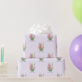 Papel De Regalo Flores de Gladiolo de Agosto