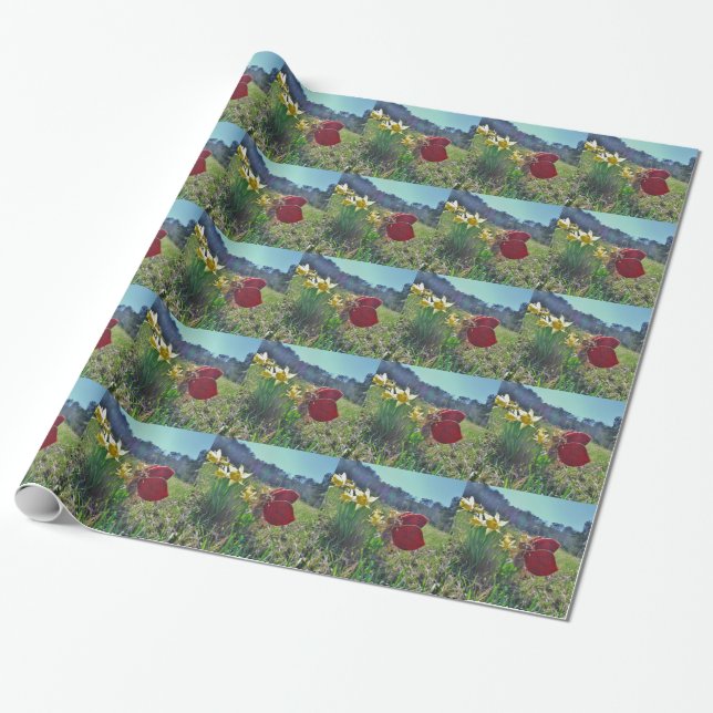 Papel De Regalo Flores de hadas y amarillas (Desenrollado)