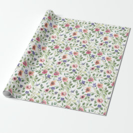 Papel De Regalo Flores de heliotropía de patrón floral
