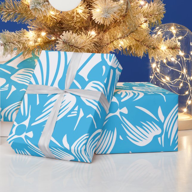 Papel De Regalo Flores de hidrangea azul espléndida (Vacaciones)