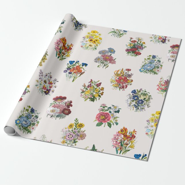 Papel De Regalo Flores de jardín (Desenrollado)