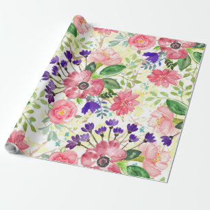 Papel De Regalo Flores de jardín acuáticas