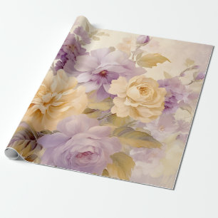 Papel De Regalo Flores de jardín de pastel vintage