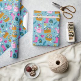 Papel De Regalo Flores de jardín de primavera