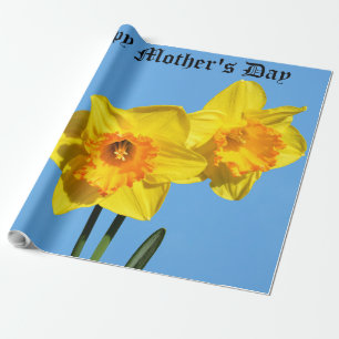 Papel De Regalo Flores de la medalla de oro del Día de la Madre