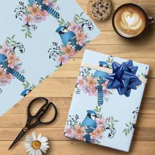 Papel De Regalo Flores de la Primavera de Jay Azul
