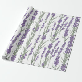 Papel De Regalo Flores de lavanda en acuarela