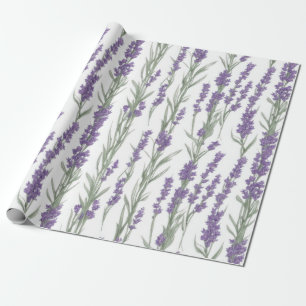Papel De Regalo Flores de lavanda en acuarela
