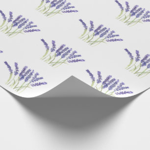 Papel De Regalo Flores de lavanda Herbs Violeta Acuarela Elegante
