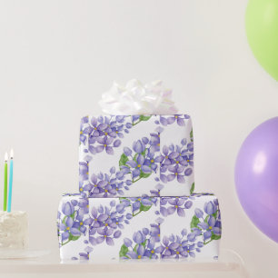 Papel De Regalo Flores de Lila Acuarela Púrpura