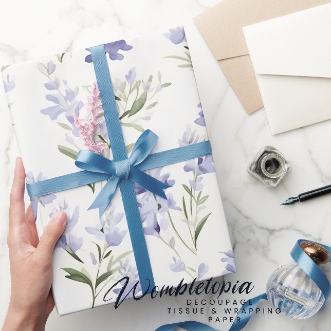 Papel De Regalo Flores de Lilac elegantes Flores azul y blanca (Subido por el creador)