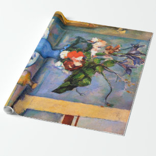 Papel De Regalo Flores de malla azul, Paul Cezanne
