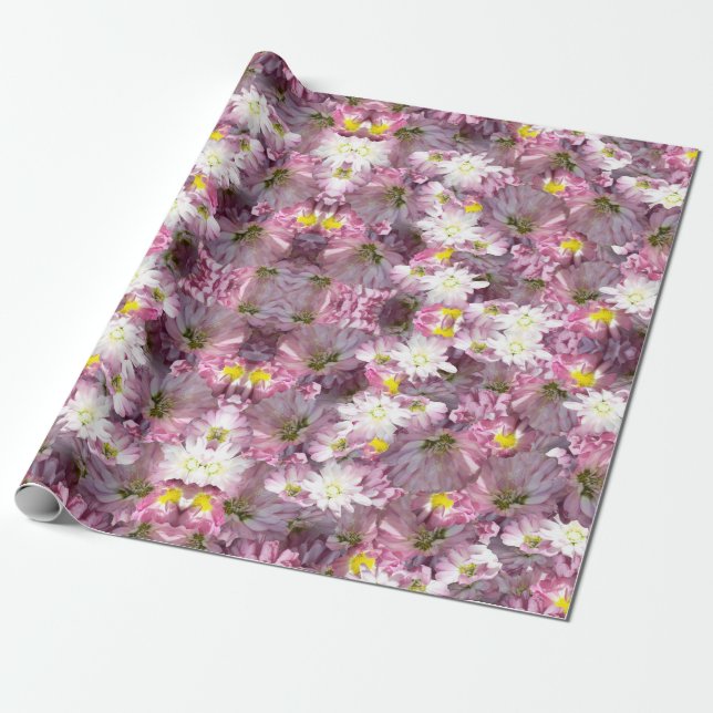 Papel De Regalo Flores de malva victorianas (Desenrollado)