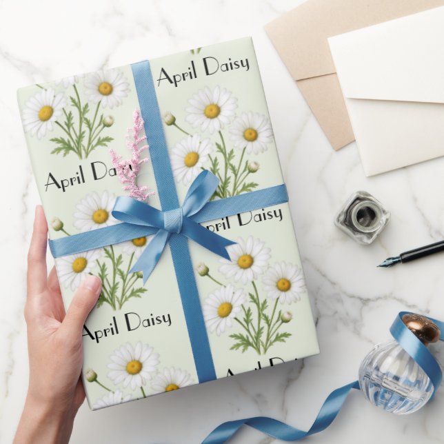 Papel De Regalo Flores de Margarita de Abril (Regalar)