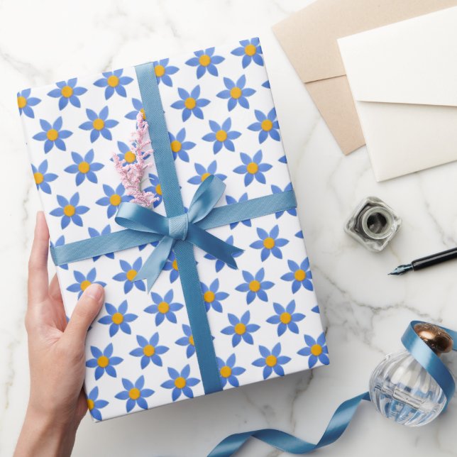 Papel De Regalo Flores de margarita en blanco (Regalar)