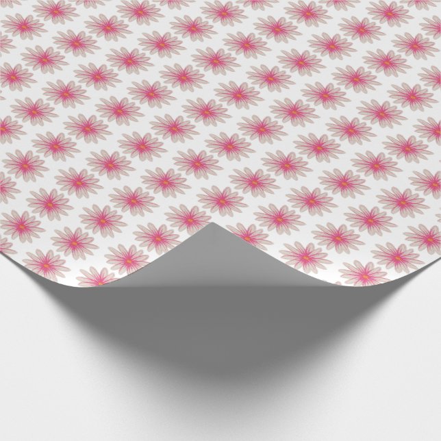 Papel De Regalo Flores de margarita rosadas (Esquina)