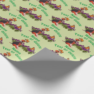 Papel De Regalo Flores de mariposas beagle pipa personalizadas