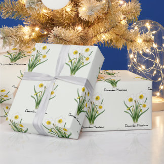 Papel De Regalo Flores de Narciso de Diciembre