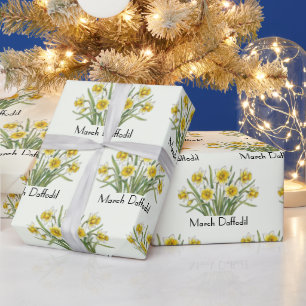 Papel De Regalo Flores de Narciso de Marzo