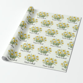 Papel De Regalo Flores de Narciso de Marzo