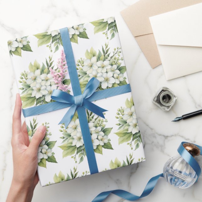Papel De Regalo Flores de nubes acuáticas (Regalar)