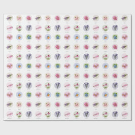 Papel De Regalo Flores de Nueva Inglaterra