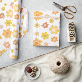 Papel De Regalo Flores de oro en otoño sin problemas en el día de 
