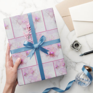 Papel De Regalo Flores de orquídea rosa