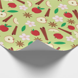 Papel De Regalo Flores de otoño, canela, anís estelar, Apple Seaml