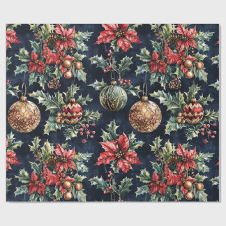 Papel De Regalo Flores de Pascua y Adornos