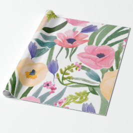 Papel De Regalo Flores de primavera | Acuarela Floral Pastel