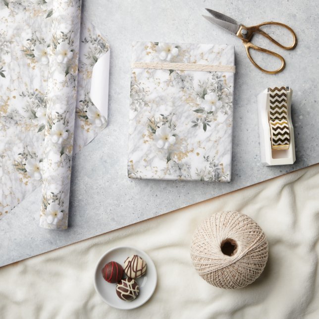 Papel De Regalo Flores de primavera acuarela Marible (Artesanía)