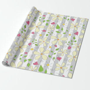 Papel De Regalo Flores de primavera camomila margarita floral feli