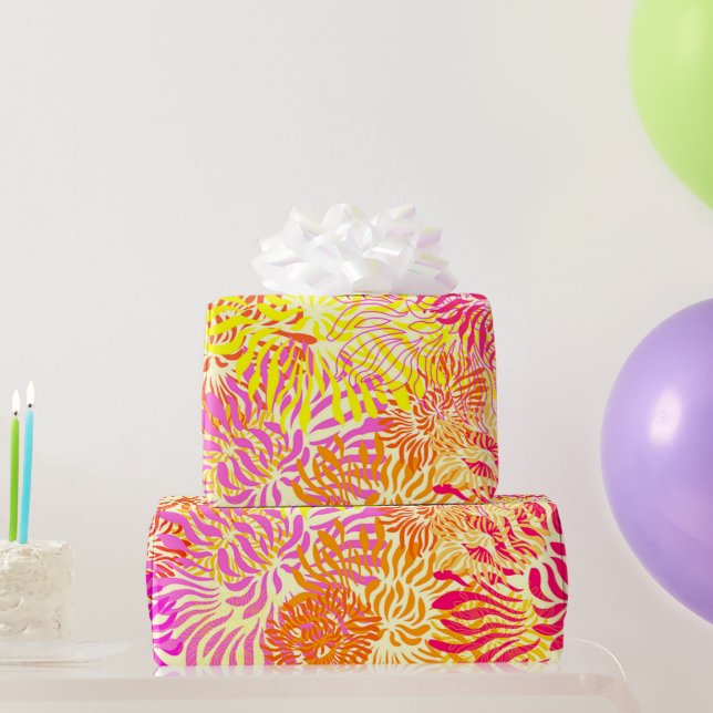 Papel De Regalo Flores de primavera coloridas (Regalos de fiesta)