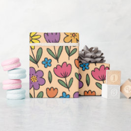 Papel De Regalo Flores de primavera coloridas y lindas - Rollo de