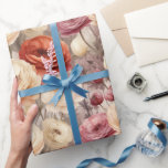 Papel De Regalo Flores de primavera de crema de borgoña ducha de n<br><div class="desc">Flores de primavera de crema de borgoña ducha de novia</div>