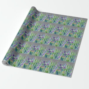 Papel De Regalo Flores de primavera, hierbas, acuarela sin costura